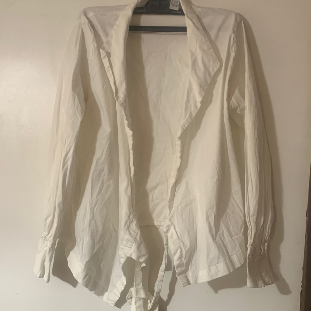 Spiegel White Open Front Wrap Blouse!